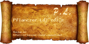 Pflanczer Lázár névjegykártya
